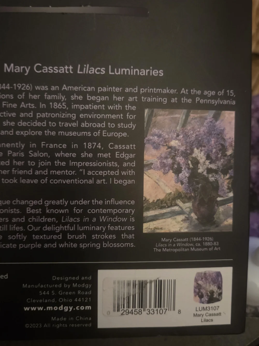 MODGY Mary Cassatt Luminary Lantern Water Activated LED Candle Set